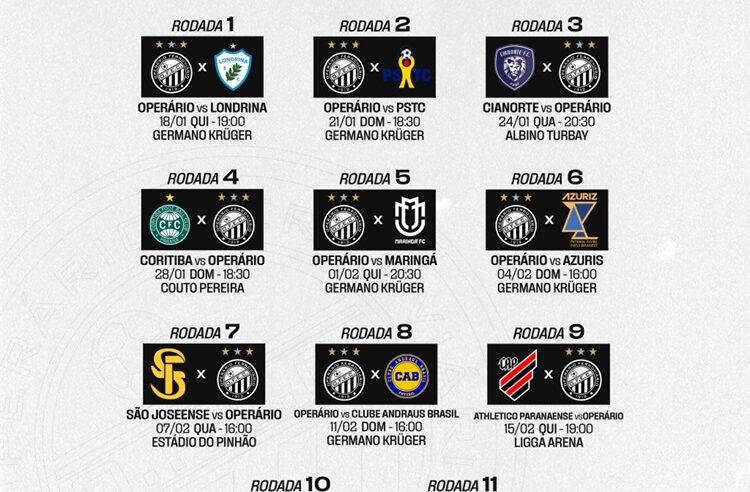Operário recebe o Londrina no jogo de estreia do Paranaense 2024