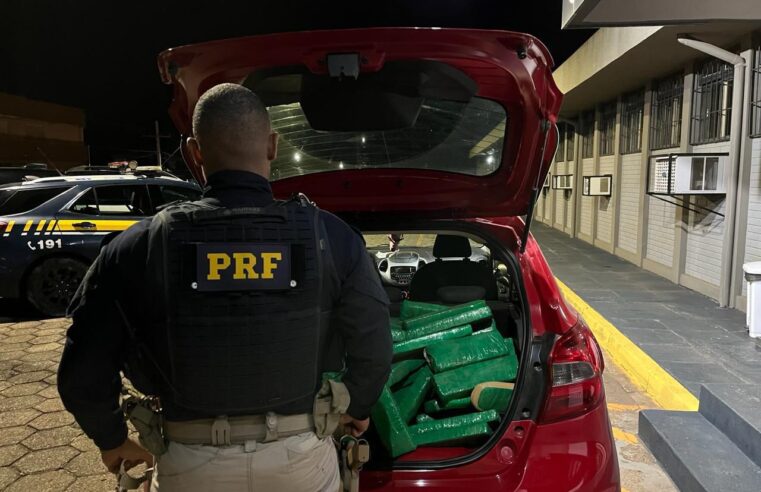 PRF apreende 124 kg de maconha em Guarapuava e prende casal em flagrante