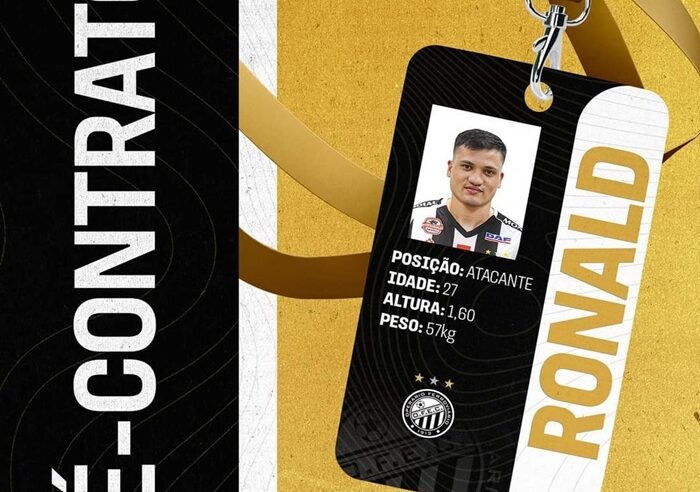 Reforço: Operário anuncia a contratação do atacante Ronald