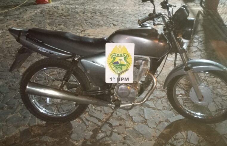 Em patrulhamento, Polícia Militar recupera moto roubada