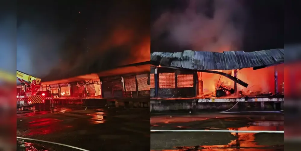 Incêndio destrói parte da Ceasa de Curitiba e causa prejuízo a trabalhadores