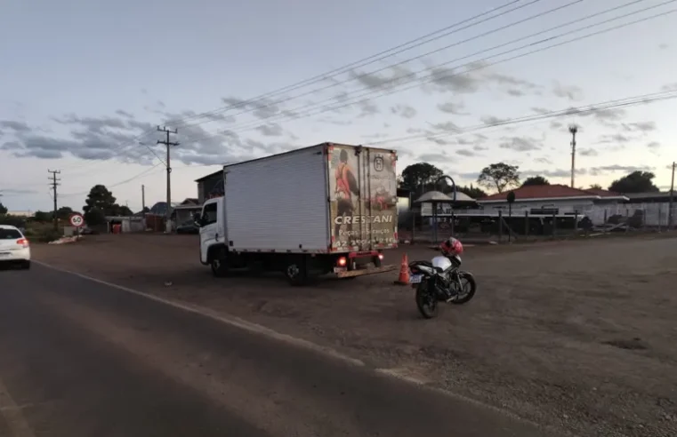 Acidente na PR-170 em Guarapuava deixa motociclista ferida