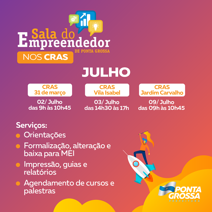 Sala do Empreendedor divulga atendimento nos CRAS