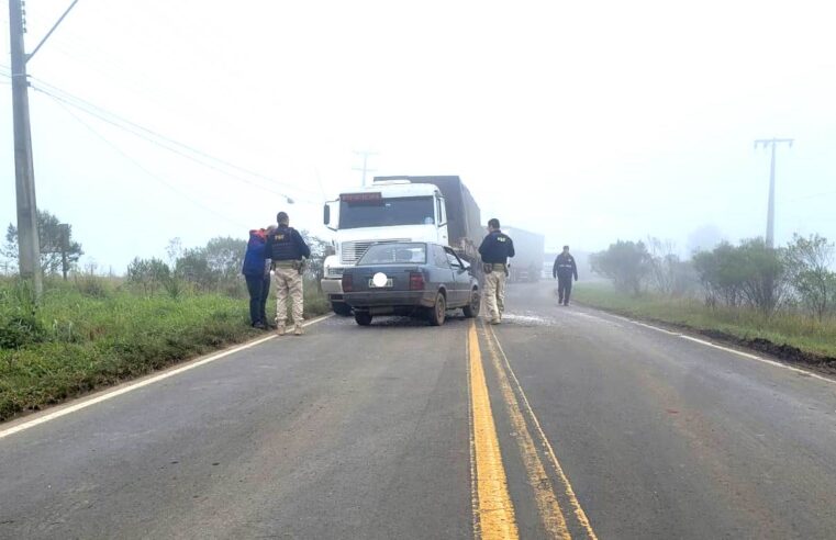Motorista foge após colisão frontal na BR-153 em Imbituva