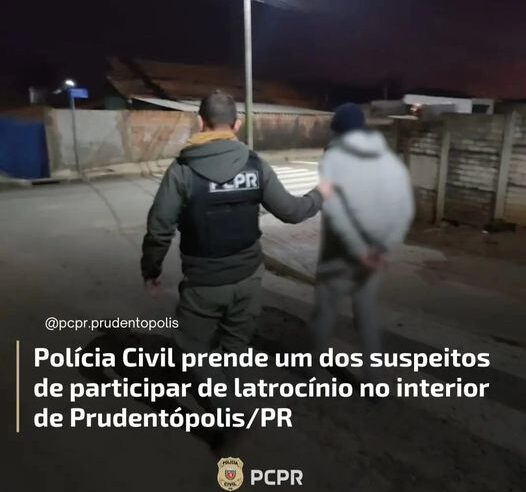 POLÍCIA CIVIL PRENDE SUSPEITO DE PARTICIPAR DE LATROCÍNIO QUE VITIMOU UM IDOSO NO INTERIOR DE PRUDENTÓPOLIS