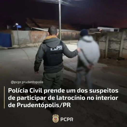 POLÍCIA CIVIL PRENDE SUSPEITO DE PARTICIPAR DE LATROCÍNIO QUE VITIMOU UM IDOSO NO INTERIOR DE PRUDENTÓPOLIS