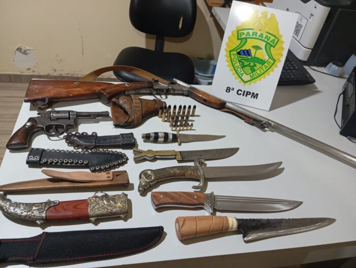 HOMEM É PRESO EM IVAÍ COM ARSENAL EM CASA APÓS AMEAÇAR FAMILIARES