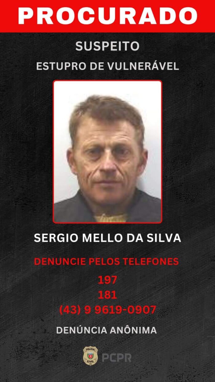 POLÍCIA CIVIL DIVULGA FOTO DE FORAGIDO POR ESTUPRO DE VULNERÁVEL EM SENGÉS