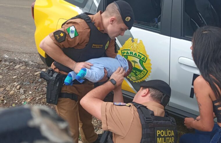 CRIANÇA DE 1 ANO E 3 MESES É SALVA POR POLICIAIS MILITARES EM ARAPOTI