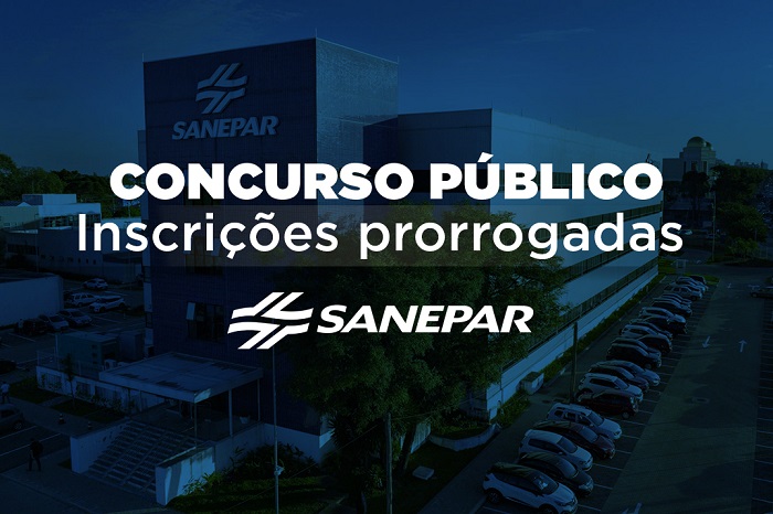CONCURSO DA SANEPAR INSCRIÇÕES VÃO ATÉ NESTA SEGUNDA-FEIRA DIA 21