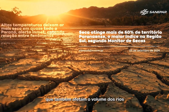 SANEPAR LANÇA CAMPANHA ALERTANDO PARA A CRISE CLIMÁTICA E USO DA ÁGUA