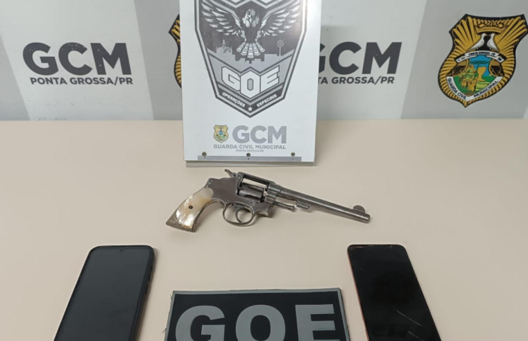 GUARDA MUNICIPAL APREENDE ARMA DE FOGO E PRENDE UM HOMEM EM PONTA GROSSA