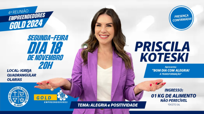 4ª REUNIÃO DE EMPREENDEDORES GOLD EM PONTA GROSSA ACONTECE NESTA SEGUNDA 18