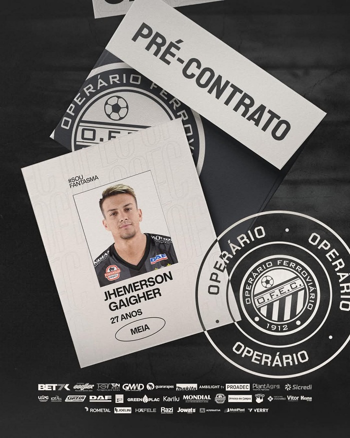 JHEMERSON É O PRIMEIRO REFORÇO DO OPERÁRIO PARA A TEMPORADA 2025