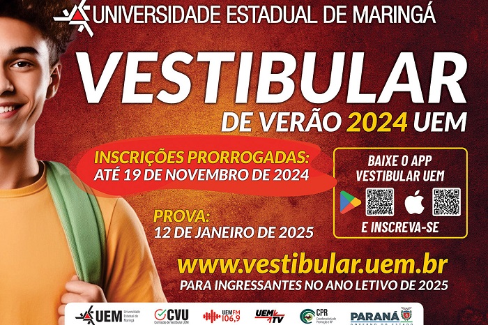 VESTIBULAR DE VERÃO DA UEM ENCERRA INSCRIÇÕES NESTA TERÇA-FEIRA (19)