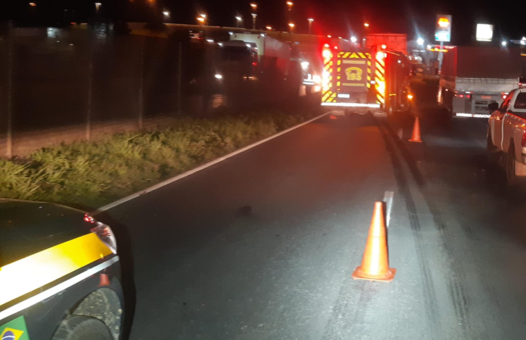 PEDESTRE É ATROPELADO NA BR-376 EM PONTA GROSSA E ENCAMINHADO AO HOSPITAL