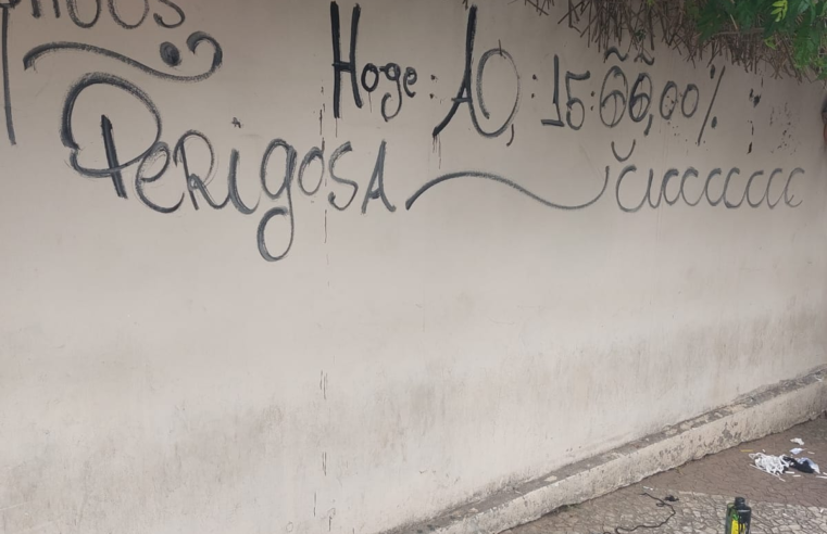 HOMEM É PRESO EM FLAGRANTE POR PICHAÇÃO EM MURO DE RESIDÊNCIA