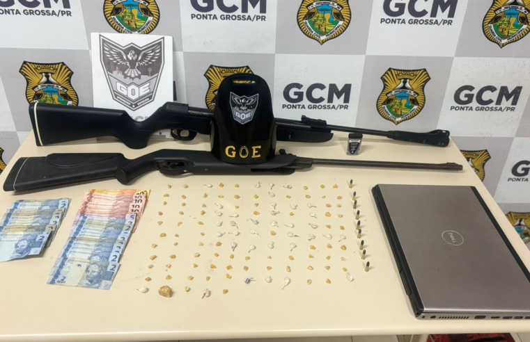 115 PEDRAS DE CRACK, ESPINGARDAS E NOTEBOOK APREENDIDOS EM OPERAÇÃO DA GCM