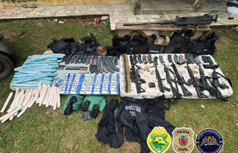 06 ÓBITOS; OPERAÇÃO INTEGRARE DAS POLÍCIAS DO PARANÁ APREENDE ARSENAL E DESMANTELA QUADRILHA DE ROUBOS A BANCOS