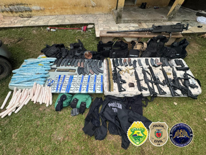 06 ÓBITOS; OPERAÇÃO INTEGRARE DAS POLÍCIAS DO PARANÁ APREENDE ARSENAL E DESMANTELA QUADRILHA DE ROUBOS A BANCOS