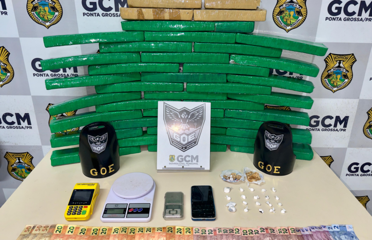 GOE DA GUARDA MUNICIPAL PRENDE TRAFICANTE COM MAIS DE 36 KG DE MACONHA