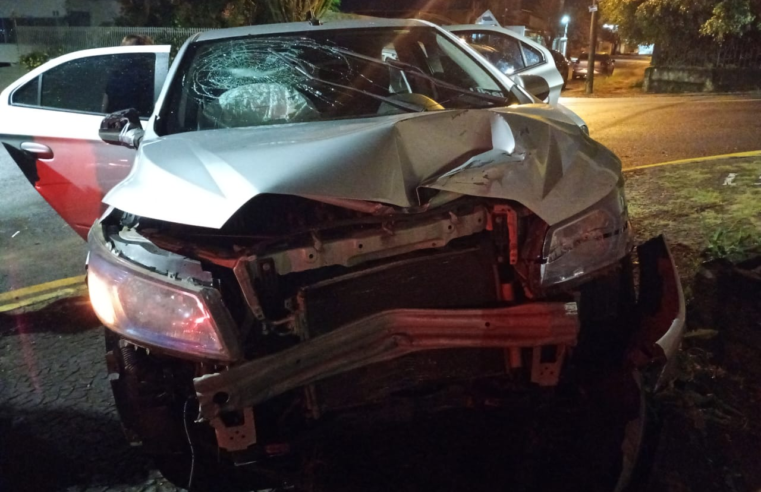 CONDUTOR EMBRIAGADO É DETIDO APÓS ABALROAMENTO TRANSVERSAL