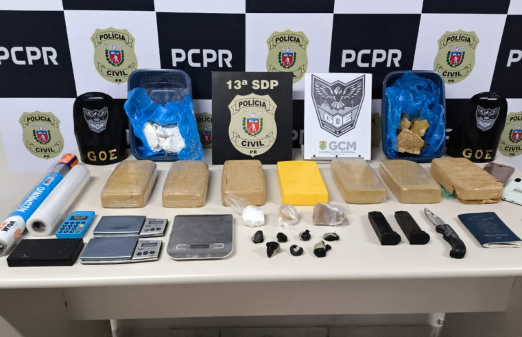 AÇÃO CONJUNTA RESULTA NA APREENSÃO DE MAIS DE 9 KG DE CRACK E COCAÍNA NESTA MADRUGADA