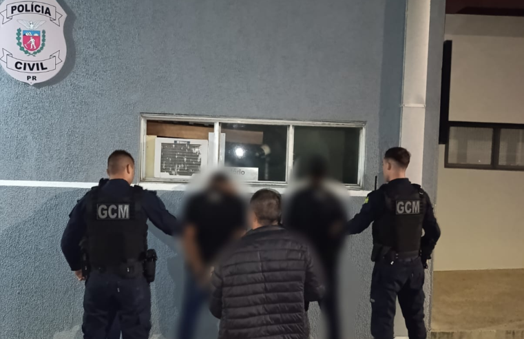 POLÍCIA CIVIL E GUARDA CIVIL MUNICIPAL  PRENDEM TRÊS PESSOAS EM FLAGRANTE POR FURTO