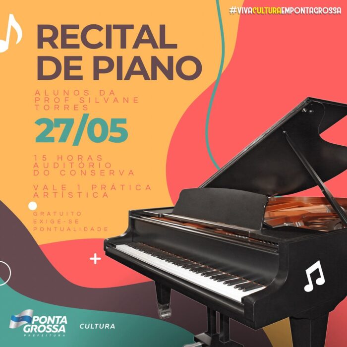 CONSERVATÓRIO DE MÚSICA PROMOVE RECITAL DE PIANO NA TERÇA-FEIRA