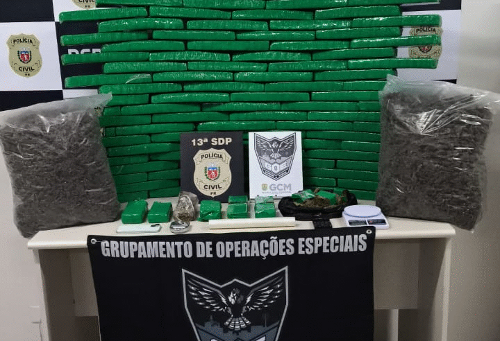 QUASE 100KG DE DROGAS SÃO APREENDIDOS EM AÇÃO DA GUARDA CIVIL MUNICIPAL E POLÍCIA CIVIL