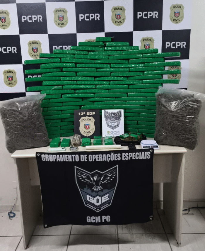 QUASE 100KG DE DROGAS SÃO APREENDIDOS EM AÇÃO DA GUARDA CIVIL MUNICIPAL E POLÍCIA CIVIL