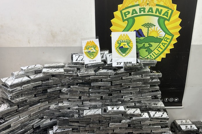 876 QUILOS DE COCAÍNA FORAM APREENDIDOS PELA POLÍCIA MILITAR EM CURITIBA