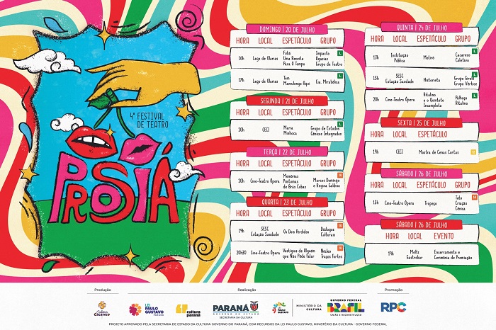 ESPETÁCULOS DO 4º FESTIVAL PROSIÁ COMEÇAM NO DOMINGO EM PG
