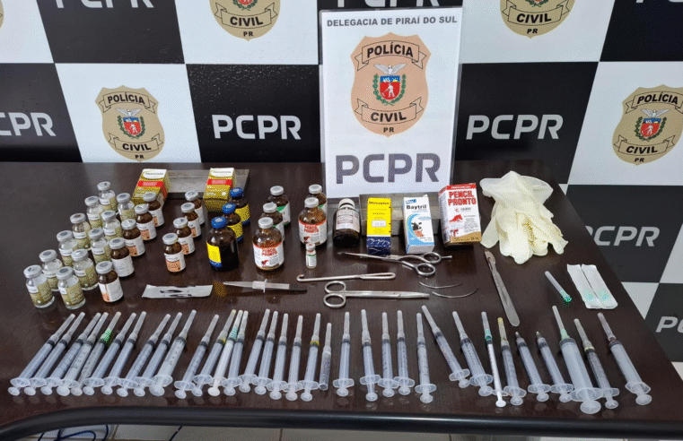 POLÍCIA CIVIL PRENDE HOMEM DE 45 ANOS POR EXERCÍCIO IRREGULAR DE PROFISSÃO, MAUS TRATOS A ANIMAIS E TRÁFICO DE DROGAS