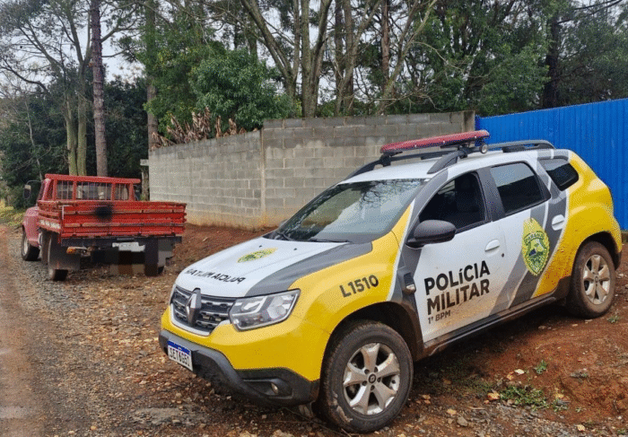 POLÍCIA MILITAR RECUPERA CAMINHONETE ROUBADA HORAS APÓS O CRIME EM PONTA GROSSA