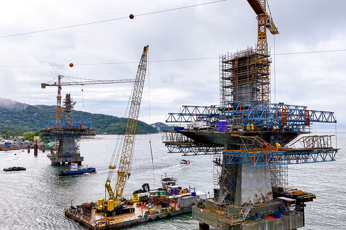 PONTE DE GUARATUBA COMPLETA 65% DE EXECUÇÃO COM AVANÇO DO TRECHO ESTAIADO