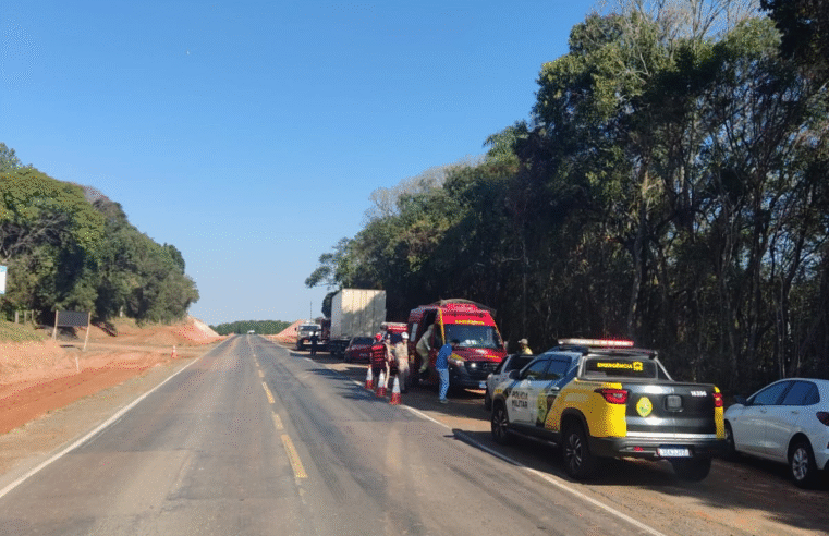 COLISÃO ENVOLVENDO QUATRO VEÍCULOS DEIXA UM FERIDO NA PR-151