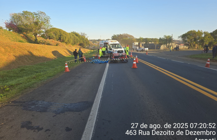 TRAGÉDIA NA PR-092: ACIDENTE ENTRE MOTO E BICICLETA DEIXA DOIS MORTOS