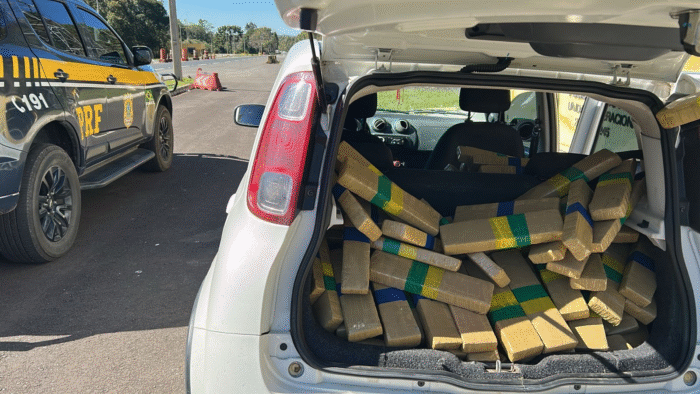 PRF APREENDE MAIS DE 150 QUILOS DE MACONHA NA BR-277