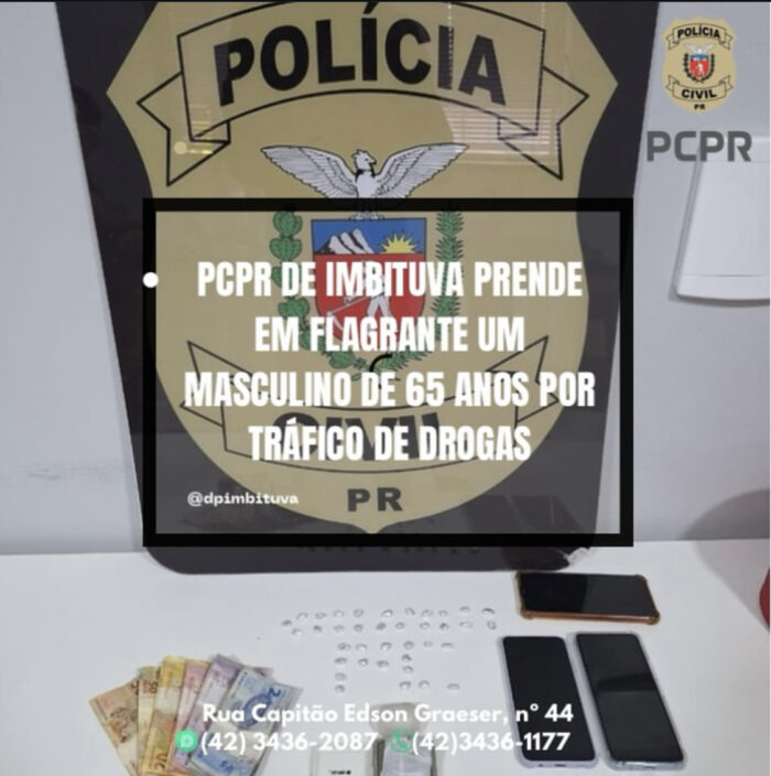 PCPR PRENDE EM FLAGRANTE UM MASCULINO  POR TRÁFICO DE DROGAS