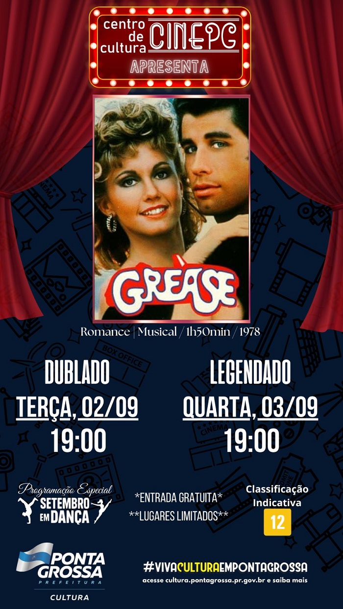 CINEPG TEM SEMANA DE MUSICAIS COM ‘GREASE’ E ‘FLASHDANCE’