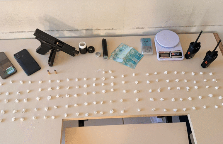 TRÁFICO DE DROGAS: TRÊS HOMENS PRESOS EM PONTA GROSSA COM ARMA, MUNIÇÕES E COCAÍNA