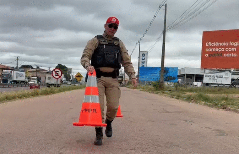 5ª COMPANHIA DO BPRV PARTICIPA DE BLITZ EDUCATIVA EM PONTA GROSSA