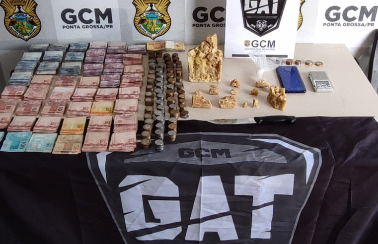 AÇÃO DA GCM RESULTA NA APREENSÃO DE GRANDE QUANTIDADE DE CRACK EM PG