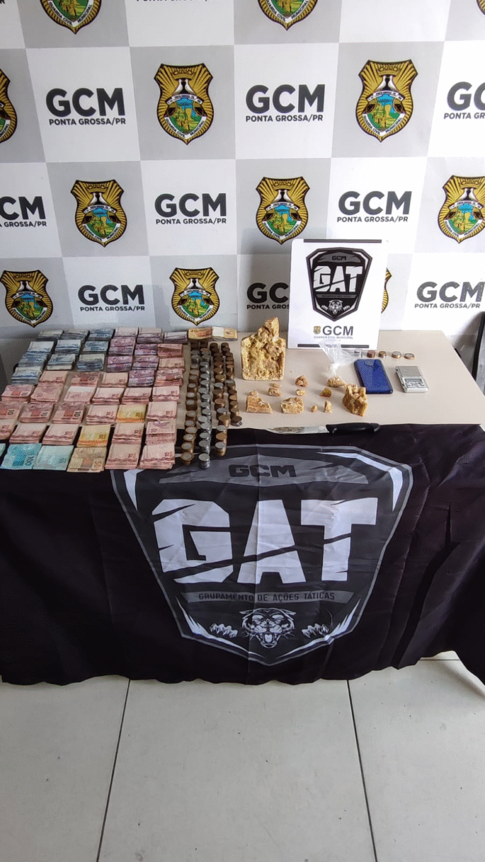 AÇÃO DA GCM RESULTA NA APREENSÃO DE GRANDE QUANTIDADE DE CRACK EM PG