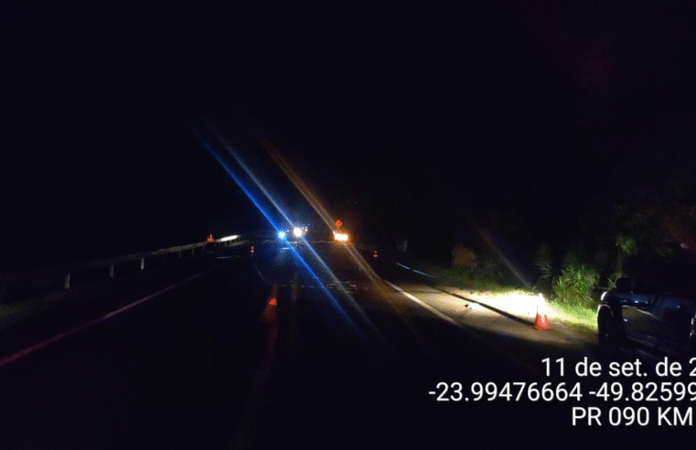 HOMEM MORRE ATROPELADO NA PR-092; RODOVIA FICA INTERDITADA PARA TRABALHO DO IML E CRIMINALÍSTICA
