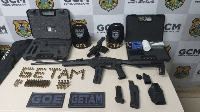 AÇÃO DA GCM RESULTA NA APREENSÃO DE ARMAS E MUNIÇÕES EM PG