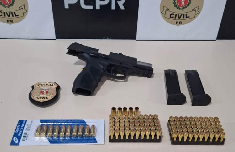 PCPR APREENDE PISTOLA 9MM DE CAC QUE FEZ AMEAÇAS COM DISPAROS