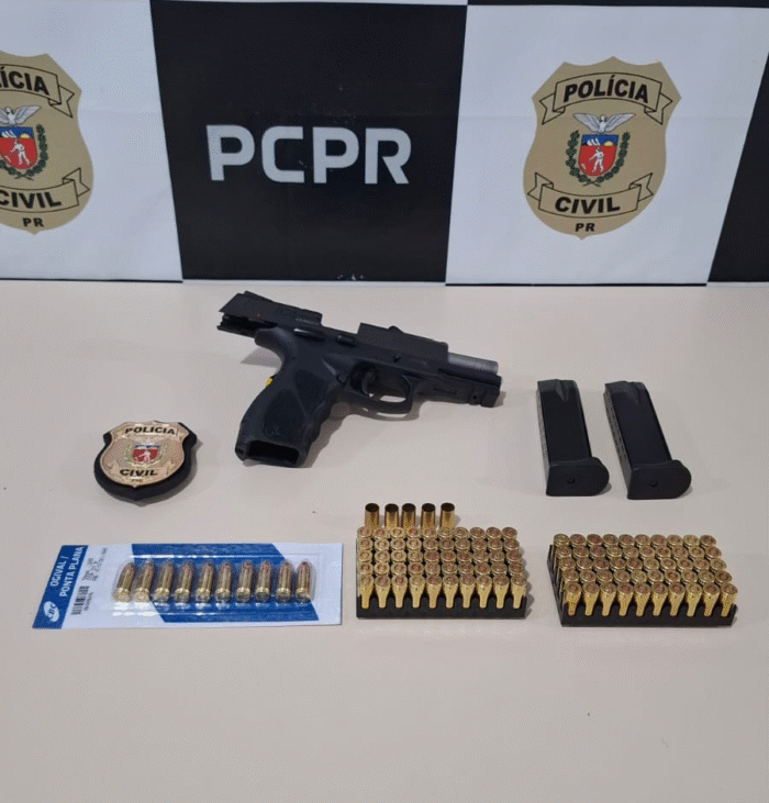 PCPR APREENDE PISTOLA 9MM DE CAC QUE FEZ AMEAÇAS COM DISPAROS
