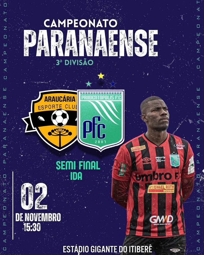 PRUDENTÓPOLIS INICIA A SEMIFINAL DA TERCEIRA DIVISÃO CONTRA O ARAUCÁRIA
